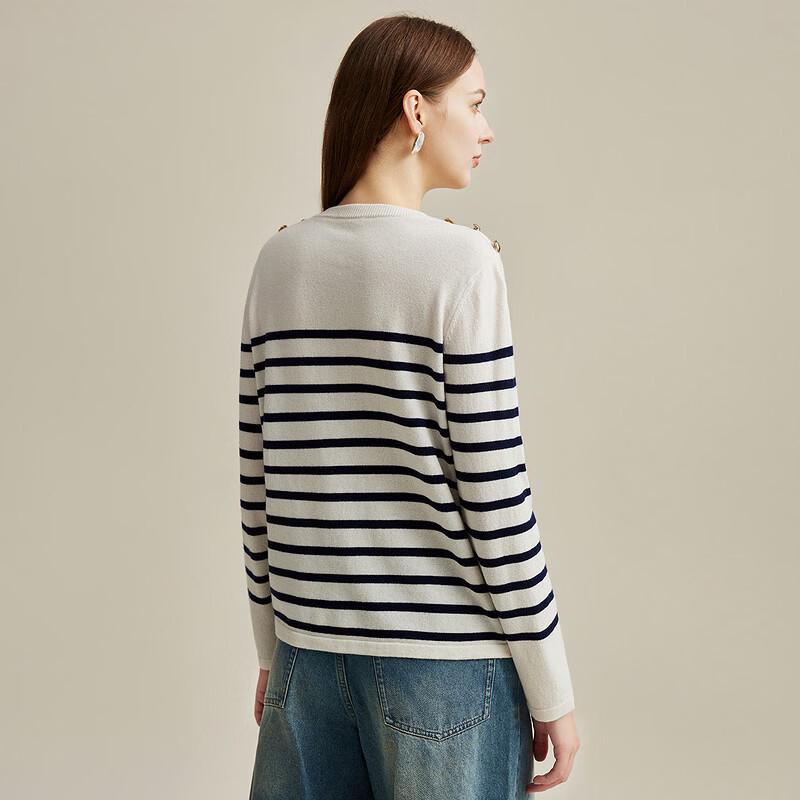 Zhaojun Women's Striped Wool Pullover Sweater