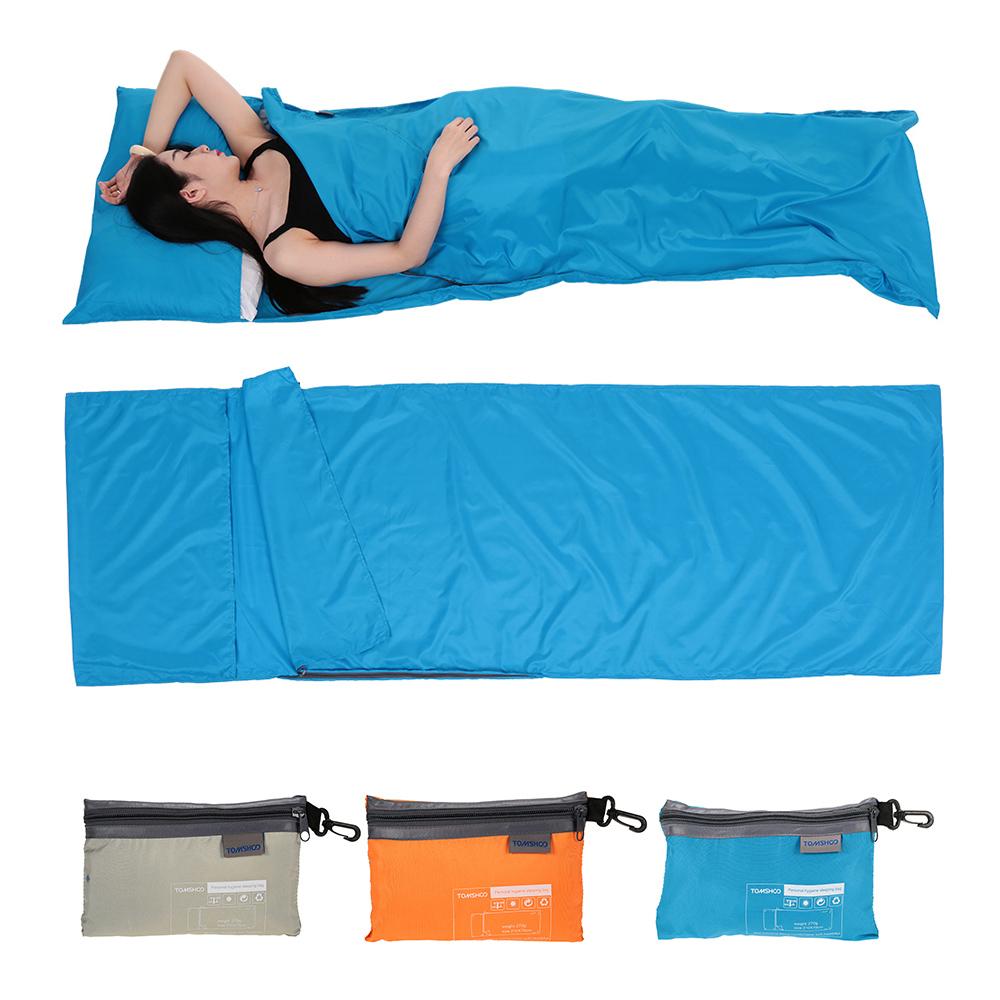 TOMSHOO 70*210CM Bärbar Sovsäck Utomhus Resor Camping Vandring Polyester Pongee Hälsosam Sovsäck Med Örngott
