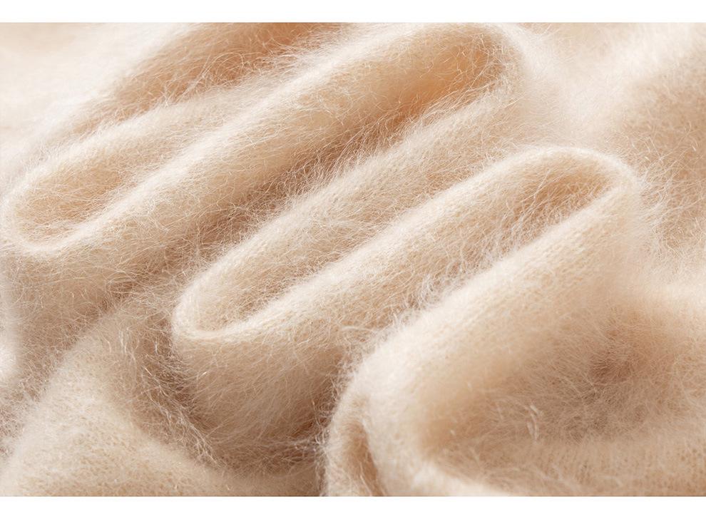Women's High Neck 100% Cashmere Brushed Knit Sweater - Autumn/Winter Collection