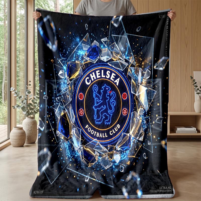 Coperta a tema Chelsea FC Morbida coperta in flanella Coperta morbida da divano Coperta accogliente per divano e letto per la decorazione della casa