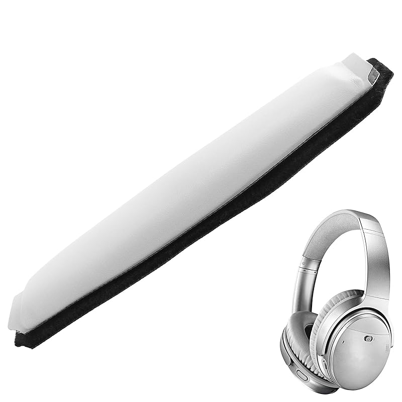 

Sodorous QC35 replacement headband pad Cuhsion Bose QuietComfort II Headphone compatible Soft protein leather and Velcro fasteners top headband silver