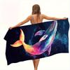 Colorful Whale Galaxy Print Beach Towel Polyester Soft Quick Dry Large Bath Towel Summer Swimming Pool Surfing Blanket
