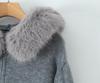 French-Style Faux Fur Collar Zipper Cardigan - Women's Autumn/Winter Sweater