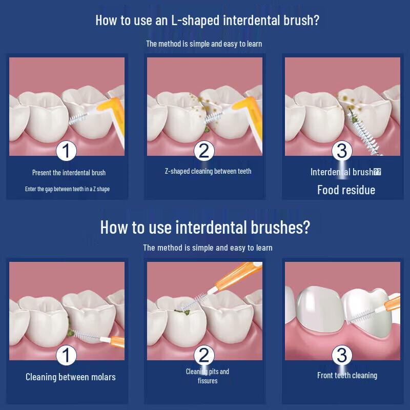 Little Deer Mom L-Shape Interdental Brushes 0.7mm (100 Count)