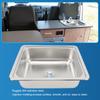 RV 304 Stainless Steel Sink Polishing Square Kitchen Sink Hand Wash Basin with 40mm Sewer Outlet for Boat Caravan
