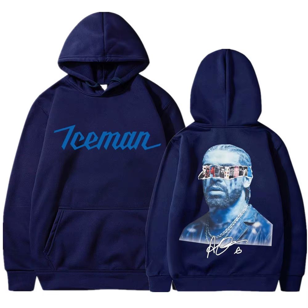 Rapper Drake Iceman Album Cover Hoodies Blue Iceman Men Women Hip Hop Fashion Hoody Sweatshirt Oversized Vintage Printed Sweatshirt