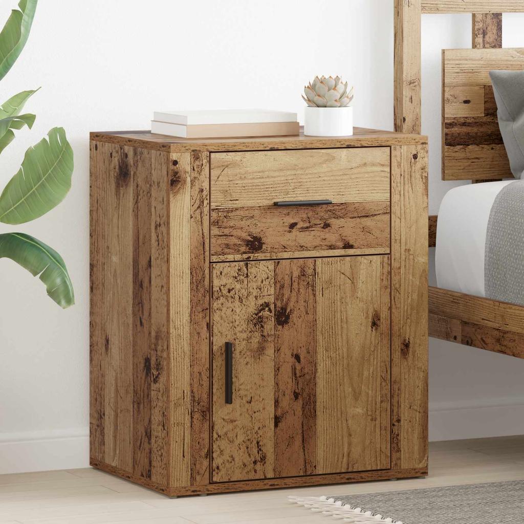 Nightstand with Drawers Rustic Wood Look 35 x 50 x 60 cm Engineered Wood