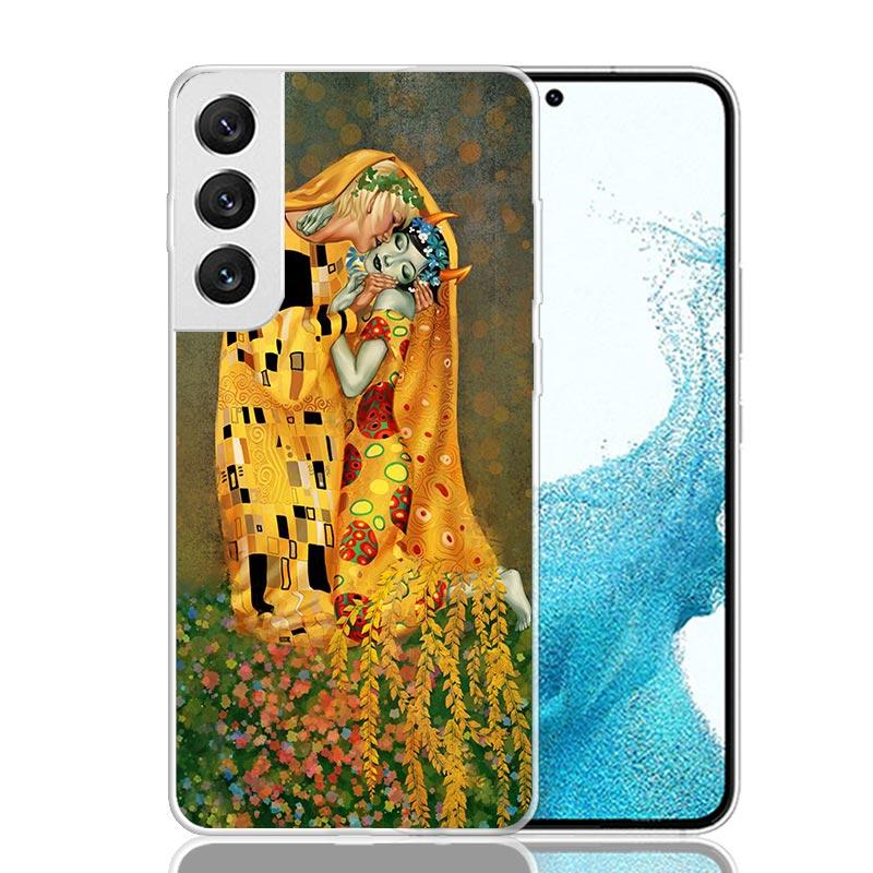 Kiss by Gustav Klimt Desig Phone Case For Samsung Galaxy S25 Edge S24 S23 S22 S21 FE S20 Ultra S10 Plus + Art Customized Coque C