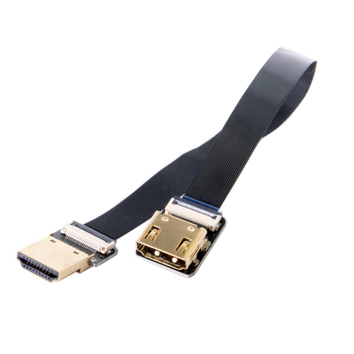 

0.2M FPV Straight HDMI Type-A Male to Female FPC Flat Cable for HDTV Multicopter Aerial Photography As Shown A