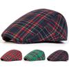 Béret à carreaux vintage Casquette Mode de rue Chapeaux tendance pour hommes et femmes Chapeau décontracté Casquettes Gavroche Chapeaux anti-froid Printemps Automne Loisirs en plein air