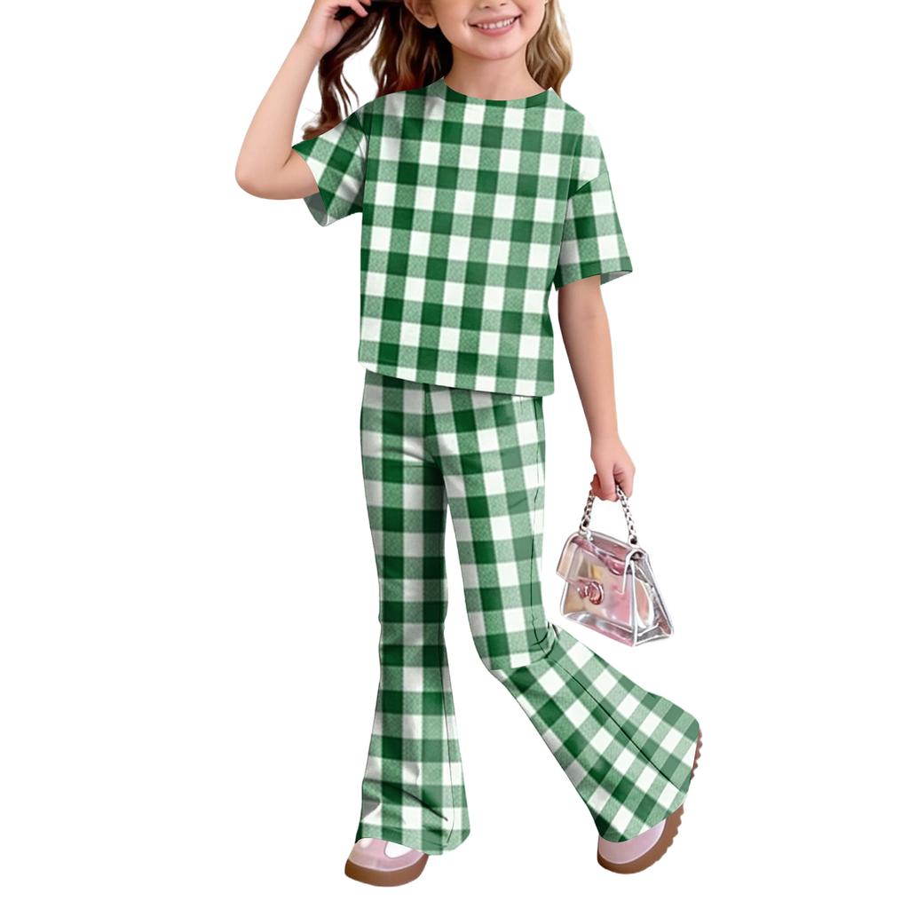 Children's Casual Short-sleeved Printed Short-sleeved Shirt And Pants Two-piece Set
