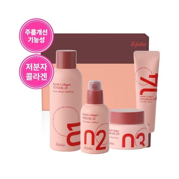 Espolio Peptide Collagen Basic 4pcs Set Anti-Wrinkle (Toner 180ml + Serum 50ml + Cream 70g + Eye Cream 30g)