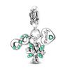 925 Sterling Silver Green Series Flower Tree Apple Pendant DIY Fine Beads Fit Original Charms Bracelet Women Jewelry Diy 1