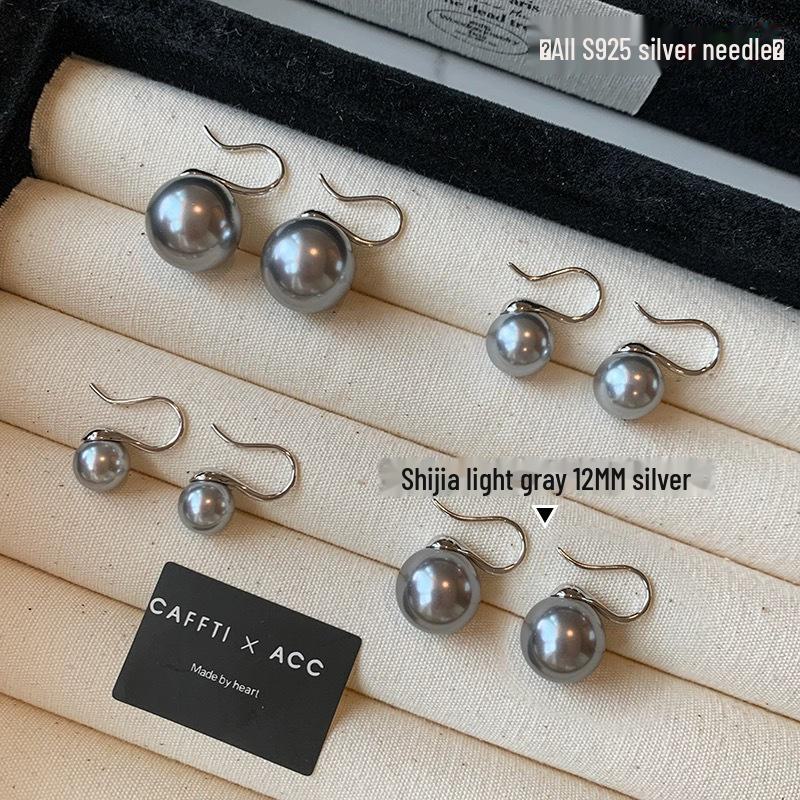 S925 Sterling Silver White Pearl High-Heel Earrings for Women – Luxury Niche Design