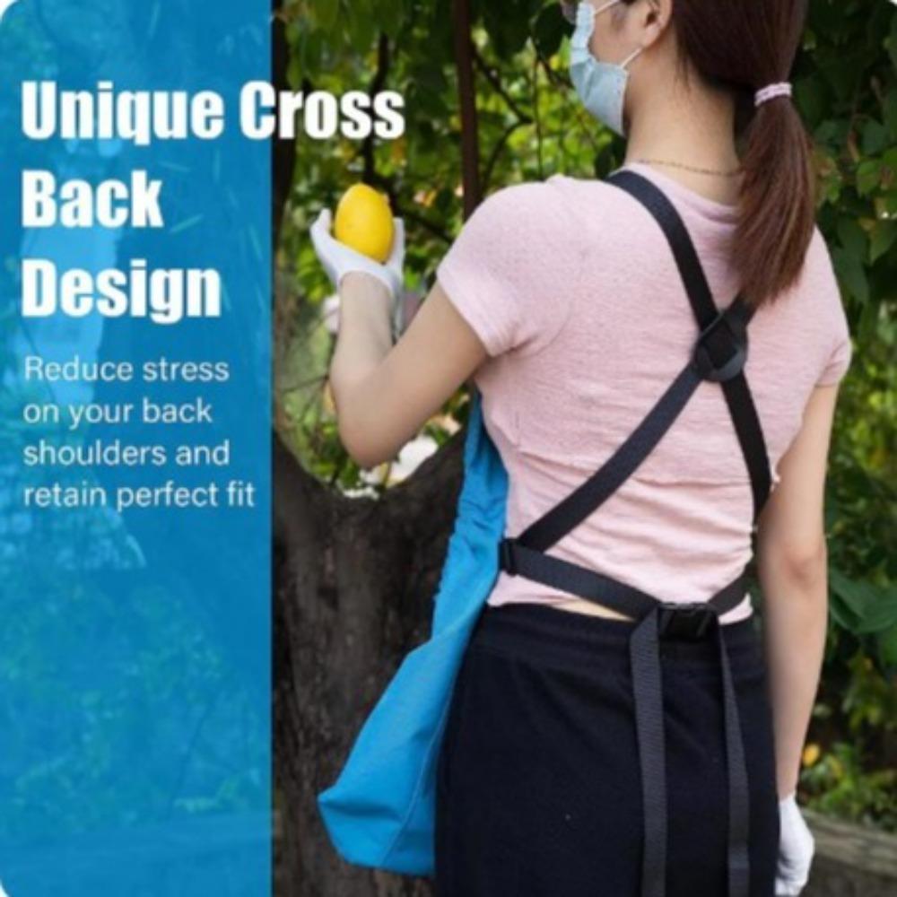 Durable Fabric Harvesting Apron Quick Release Fruit Picking Bag Bib Gardening Apron  Work Tool