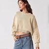 European and American Fashion Round Neck Loose Pullover Knit Sweater Round Neck Neck Loose Knit Sweater