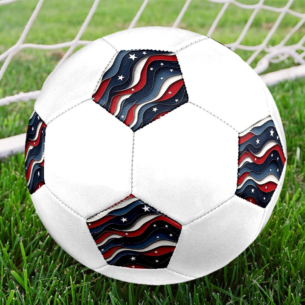 1PC American Flag Soccer Ball Size 5 Football Machine Sewn Indoor/Outdoor Universal Football W26