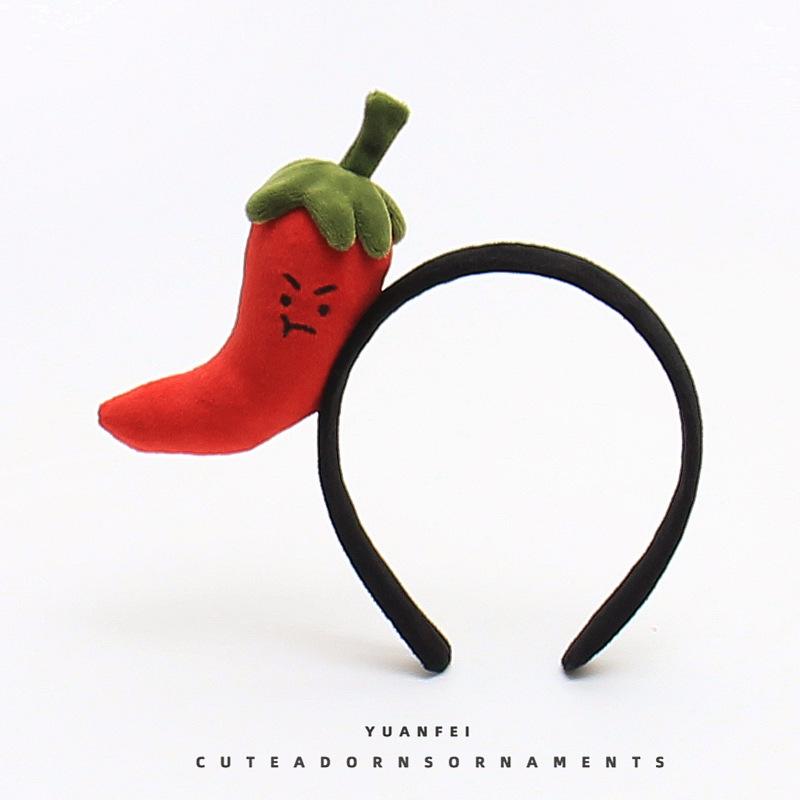 Creative Vegetable-Themed Headbands: Cute Scallion, Pepper, and Ginger Hair Clips for Photos & Performances
