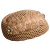 French-Style Elegant Floral Hollow-Out Beret for Women Summer Korean Fashion Sweet Versatile Stewardess Hat Face-Slimming