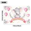 Elephant Baby Shower Photography Backdrop Blue Pink Boy Girl Gender Reveal Birthday Party Photo Deco Background Photocall Props