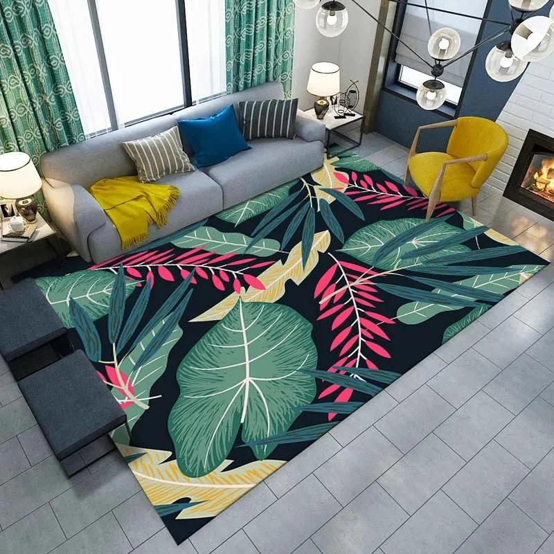 Tropical Plant Leaf Printed Floor Mat Door Front Decoration Home Living Room Floor Mat