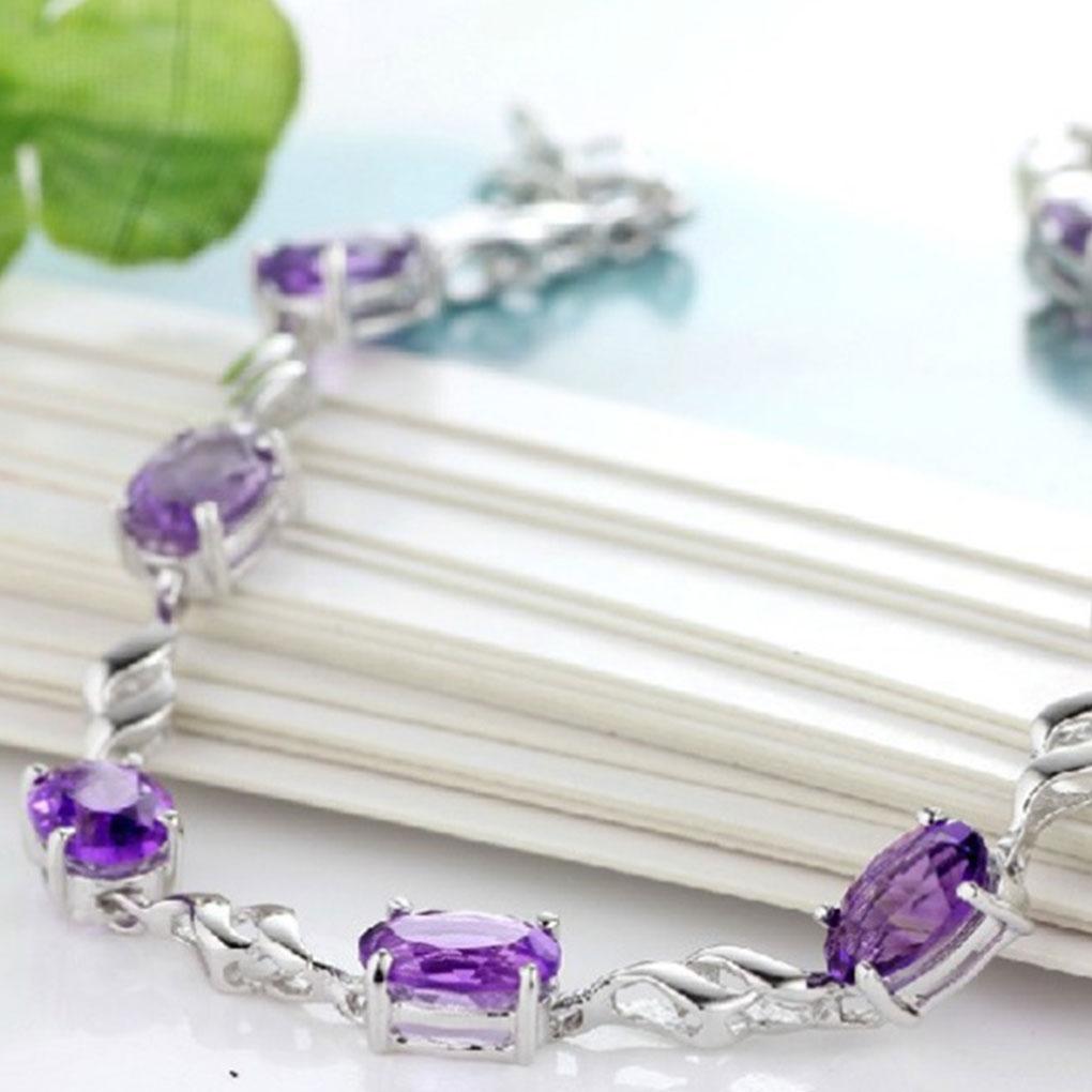 Damenmode Amethyst Armband Geschenkidee Für Frauen Mode Platinplattiert Damen Armbänder