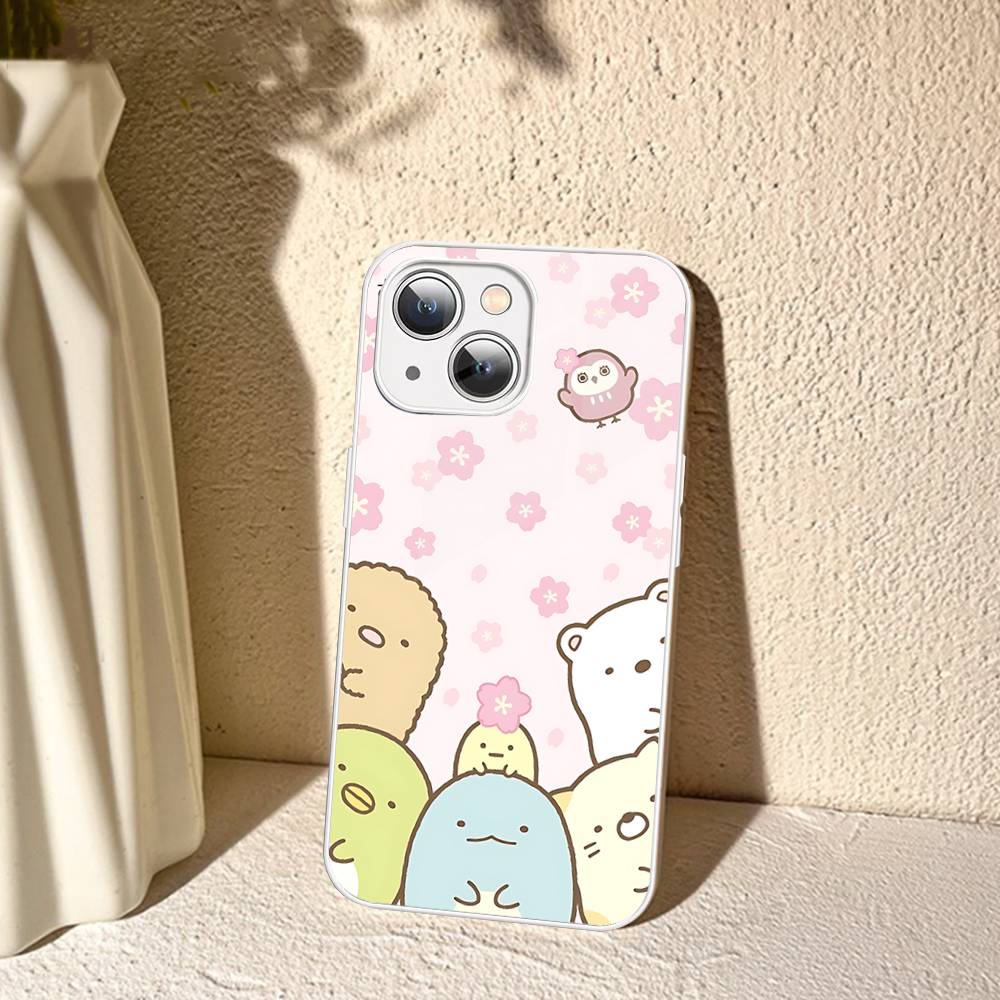 Cartoon S-sumikko Gurashi Tempered Glass For Iphone 14 13 12 11 Pro Mini XS MAX 14Plus X XS XR Cover