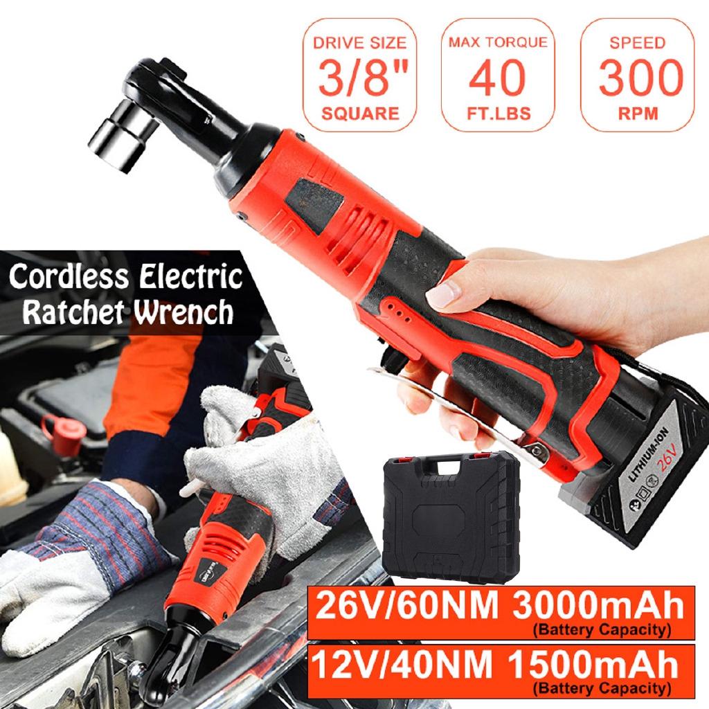 12/26V Cordless Electric Ratchet Wrench Tool Set Kit Rechargeable Lithium-Ion Battery Scaffolding Impact Wrench Tool
