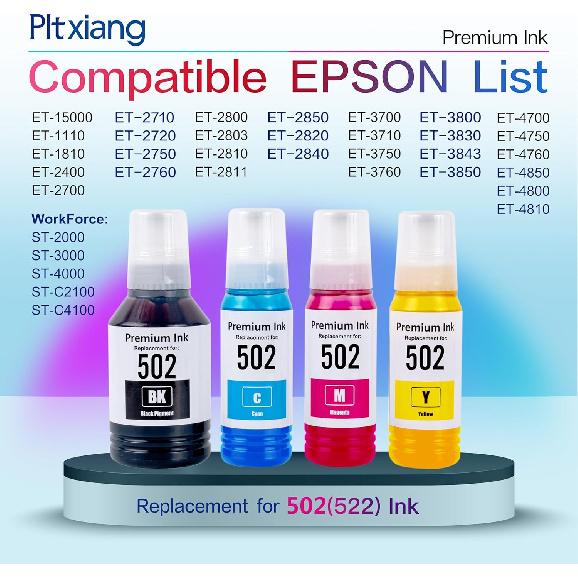 Compatible with Epson 502 Ink,for ET-4850 ET-2850 ET-2760 ET-3850 ET-3760 ET-4760 ET-2700 EcoTank Printers, ST-2000 ST-3000 | 127ml Black + 70ml X3