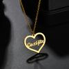 Atoztide Custom Name Necklace Personalized Butterfly Fashion Stainless Steel Pendant Heart Letter One Hole Chain for Women Gift