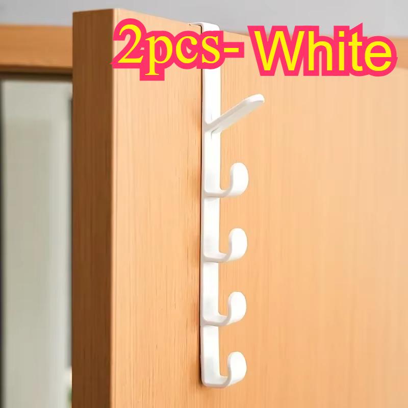 Bedroom Door Hanger Clothes Hanging Rack Over The Door Plastic Home Storage Organization Hooks, Purse Holder For Bags Rails