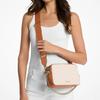 Michael Kors MK Bryant Metallic Logo Monogram Zip Closure Shoulder Crossbody Bag Medium Women bags Vanilla-White Acorn-Brown 32S5GYTC5B-VANILLA/ACRN