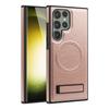 Suitable for Samsung S24 Ultra Mobile Phone Case S23Plus Bracket S22 Magnetic Magsafe Leather Case