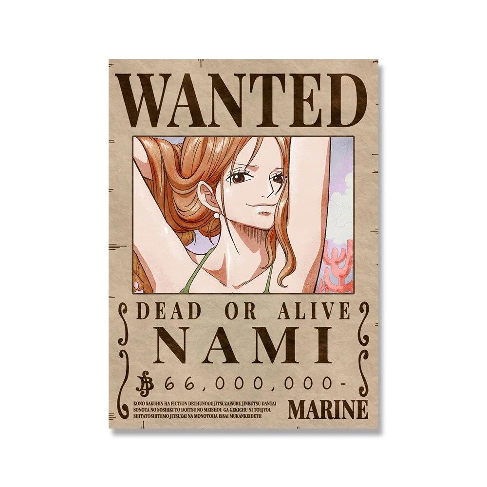 One Piece Canvas Paintings Luffy Japanese Anime Poster Bounty Picture and Print Home Decor for Living Room Kids Gifts Decoration No Frame