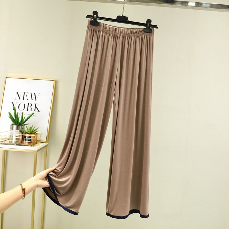 

Весенне-летние модальные свободные брюки женские повседневные, самые простые в сочетании, черные брюки в K-стиле, с высокой талией, ниспадающие, широкие прямые брюки Khaki M (recommended 40.00 kg-50.00 kg