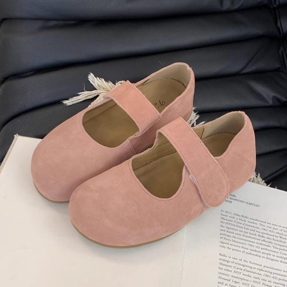

Туфли Boken на платформе, женские кожаные туфли-мешки, полутапочки, женская верхняя одежда, новинка весны 2025 года, туфли Mary Jane с одной педалью 35 розовый