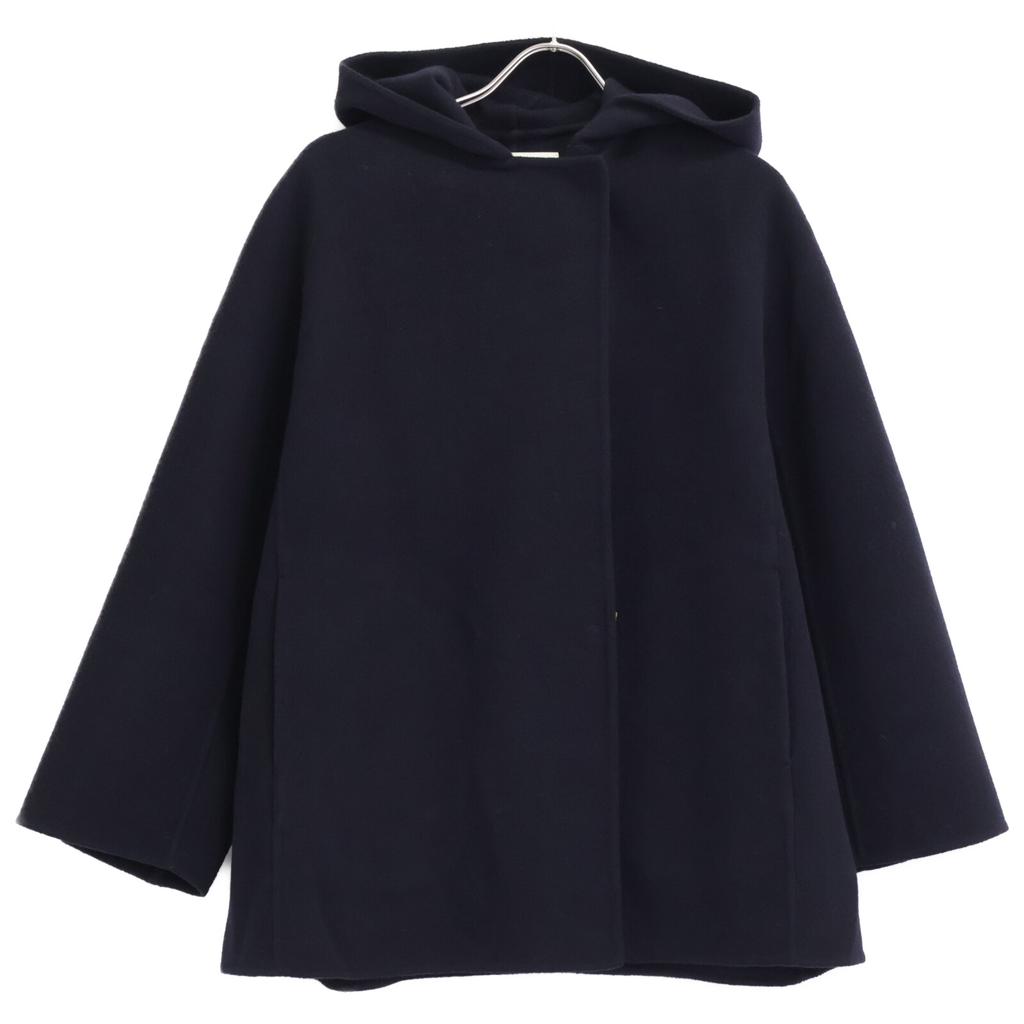 BALLSEY Navy Premium Wool River Hooded Short Coat Coat 34 NavyUsed