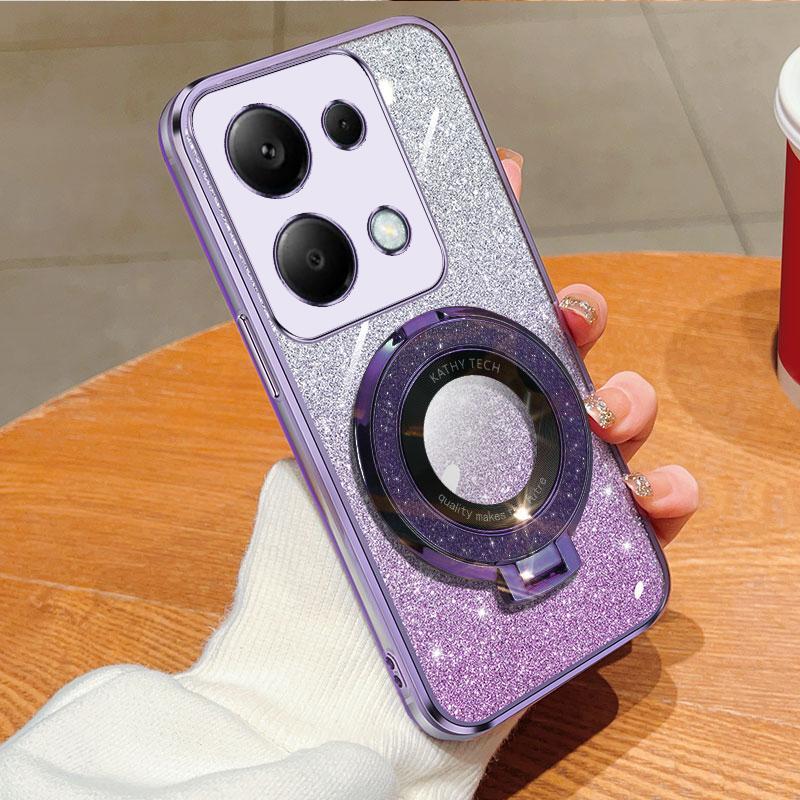 

Для Xiaomi POCO M6 POCOM6 Pro 4G чехол Мягкое силиконовое покрытие Bling TPU чехол для телефона задняя крышка магнитный держатель For Xiaomi POCO M6 Pro 4G