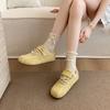 Yellow women's flat-bottomed new summer soft-soled retro casual sports shoes will increase in height within 2025 Velcro German training shoes for wom