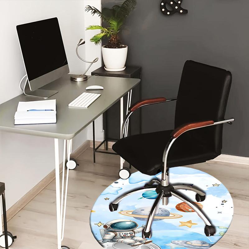 

1PC space astronaut Non-Slip Floor Round carpet, Office, family, bedroom, Large Area Rug Indoor Rugs, Durable Polyester-Z0421 80cm by 80cm