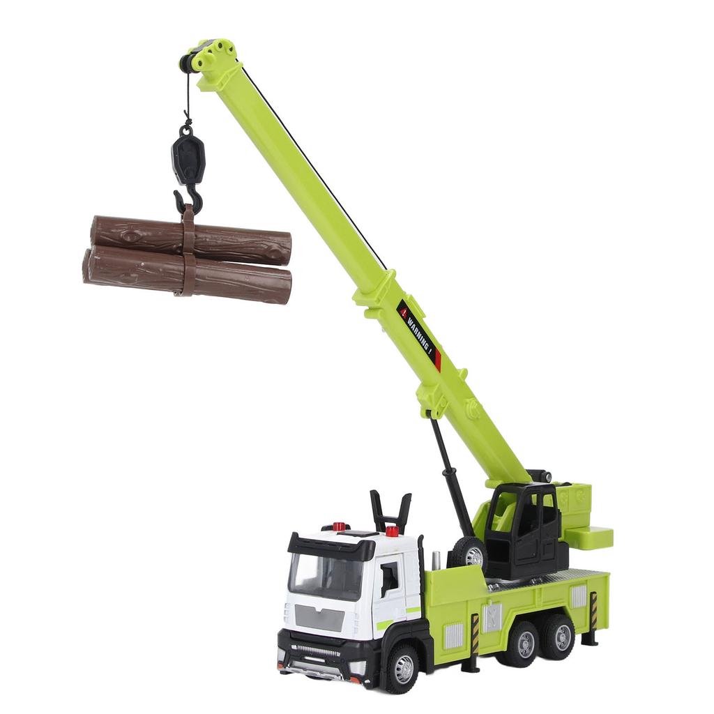 Crane Toy Truck for Boys Girls Extendable Arm Sound Light Openable Door Alloy Metal Construction