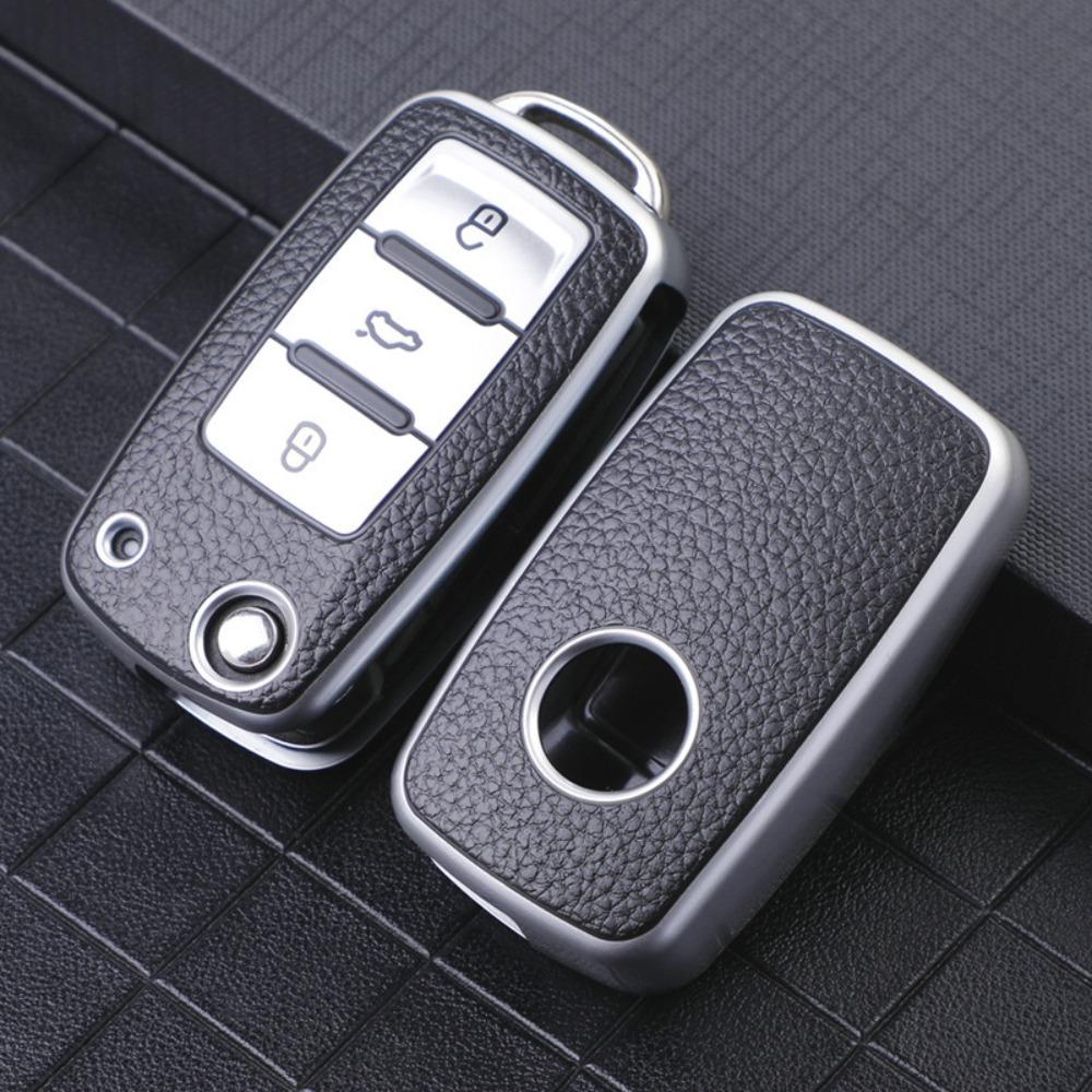 Full Protection TPU Leather Key Cover for VW Passat Lavida Polo Bora Tiguan Sagitar