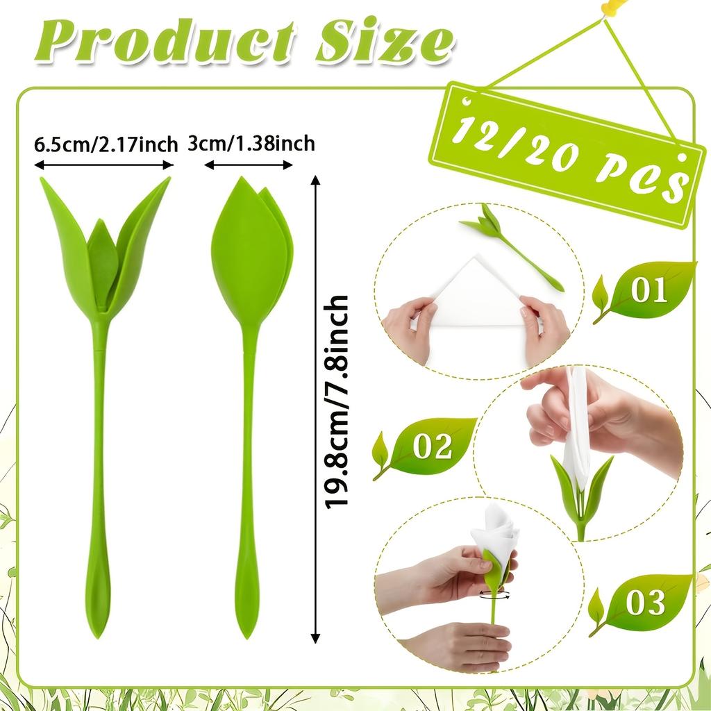 20pcs Floral Napkin Holders, Stylish and Elegant, Creative Flower-shaped Stands, Combining Storage and Decoration, For Weddings