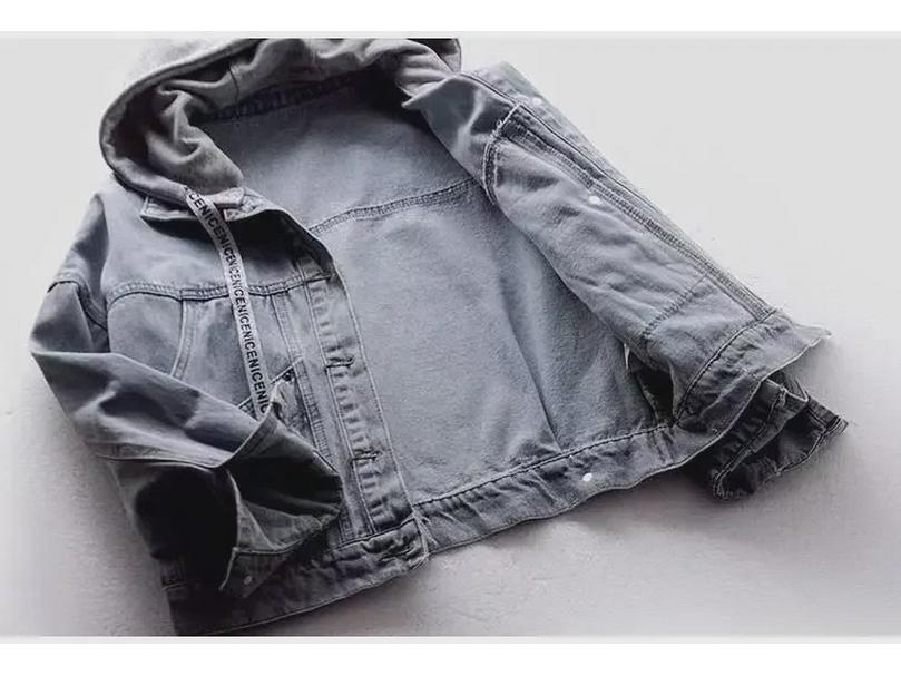 Women's Loose Korean-Style Denim Jacket - Hooded, Long Sleeve, Big Pockets, Versatile Trend for Autumn/Winter