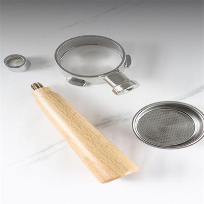 Portafiltro de café sin fondo de 51 mm con mango de madera para DeLonghi Dedica EC680 EC685, cesta de filtro de repuesto, accesorios de barista