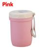 Wheat Straw Soup Cup Heart Shaped Lid with Handle Portable Breakfast Cup for Student Office Home Use BPA Free