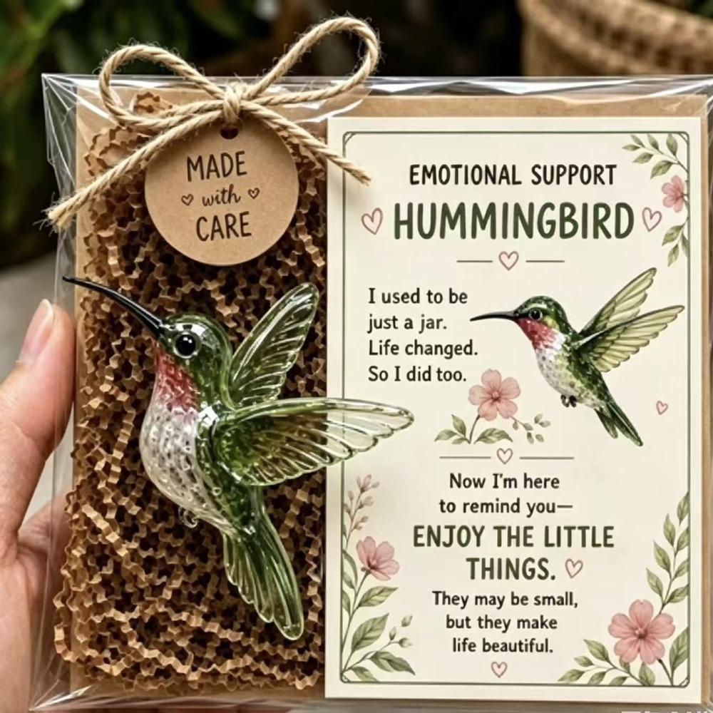 Cute Emotional Support Animal Gift Set Resin Encouragement Card Gift Kit Nightstand