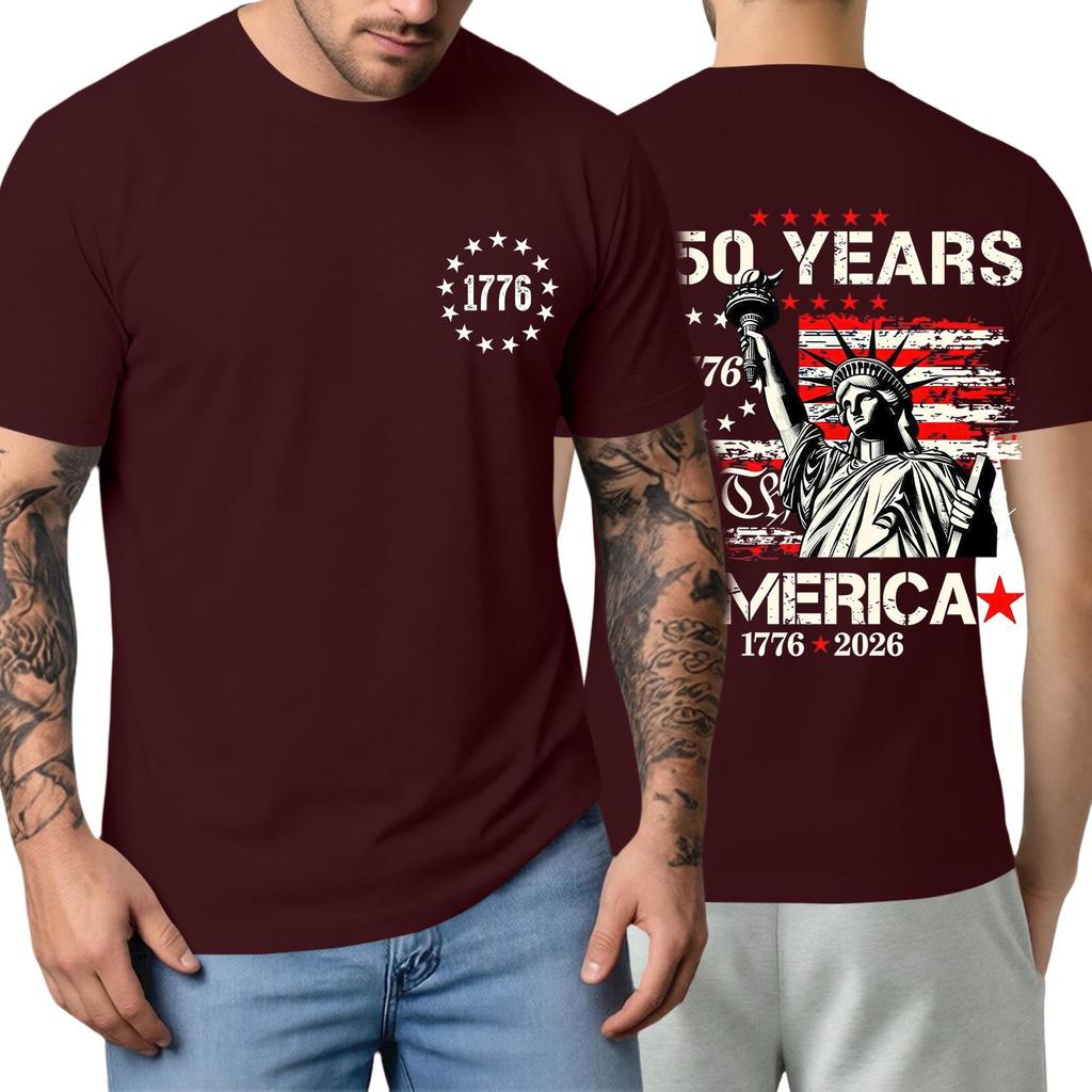 Men's Short-sleeved Fashionable Casual Everyday Trendy Letter Print Short-sleeved Shirt