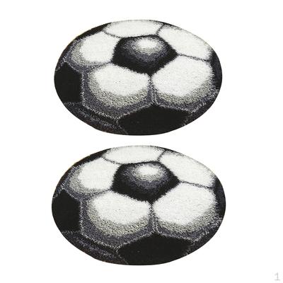 2 Set Kit tappeto con gancio da calcio per adulti Cuscino ricamato fatto a mano