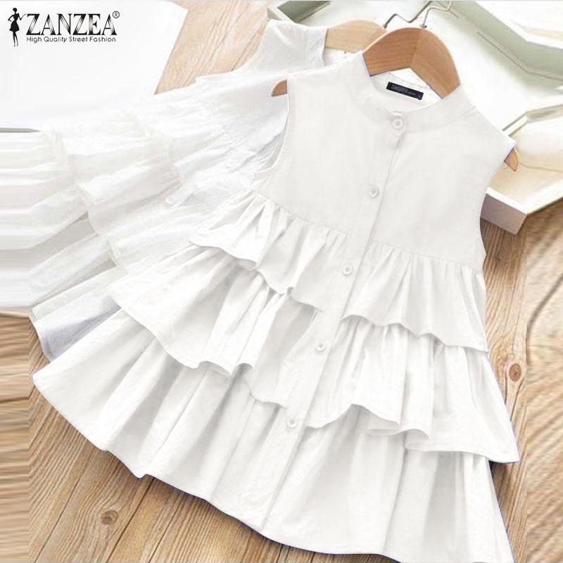 ZANZEA Damen Sommer Rüschen Patchwork Lose Casual Ärmellose Tank Tops